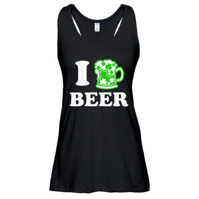 I Love Beer Lover St Patricks Day Irish Shamrock Ladies Essential Flowy Tank