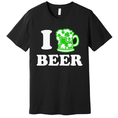 I Love Beer Lover St Patricks Day Irish Shamrock Premium T-Shirt