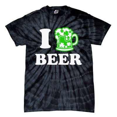 I Love Beer Lover St Patricks Day Irish Shamrock Tie-Dye T-Shirt