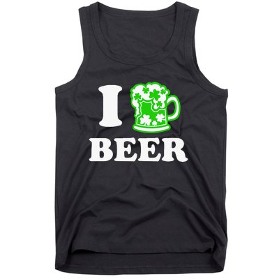 I Love Beer Lover St Patricks Day Irish Shamrock Tank Top