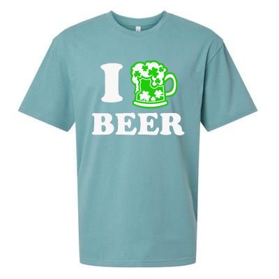 I Love Beer Lover St Patricks Day Irish Shamrock Sueded Cloud Jersey T-Shirt