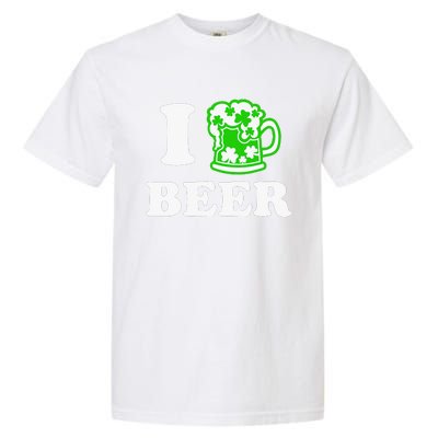 I Love Beer Lover St Patricks Day Irish Shamrock Garment-Dyed Heavyweight T-Shirt