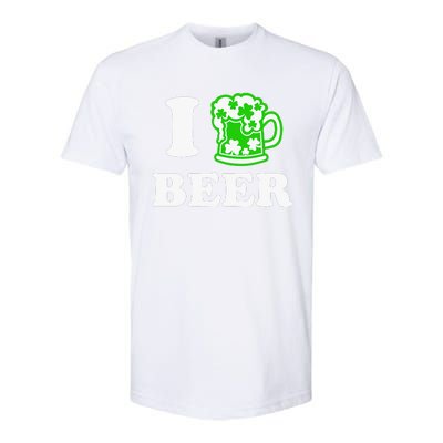 I Love Beer Lover St Patricks Day Irish Shamrock Softstyle CVC T-Shirt