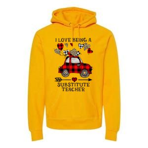 I Love Being A Substitute Teacher Valentine's Day Premium Hoodie