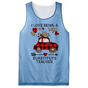 I Love Being A Substitute Teacher Valentine's Day Mesh Reversible Basketball Jersey Tank