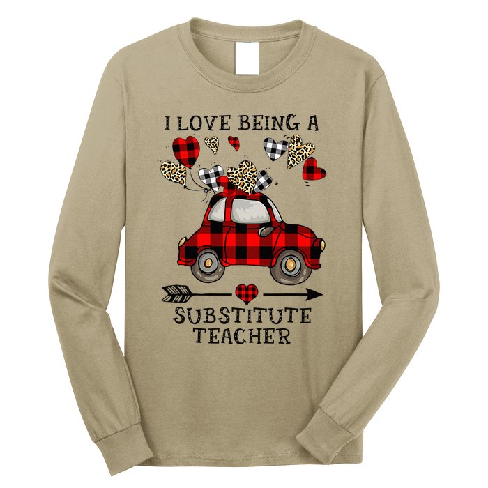 I Love Being A Substitute Teacher Valentine's Day Long Sleeve Shirt