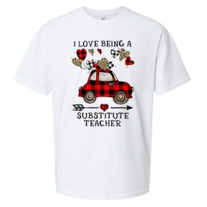 I Love Being A Substitute Teacher Valentine's Day Sueded Cloud Jersey T-Shirt