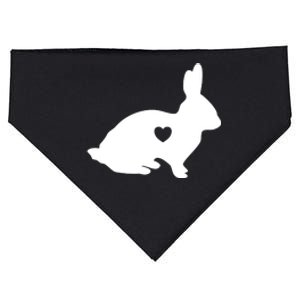 I Love Bunny Rabbits Heart USA-Made Doggie Bandana