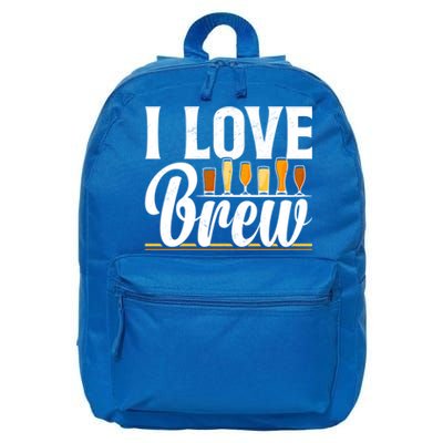 I Love Brew Valentine's Day Brewing Hobbyist Beer Fanatic Cool Gift 16 in Basic Backpack