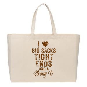 I Love Big Sacks Tight Ends A Strong D Funny Cotton Canvas Jumbo Tote