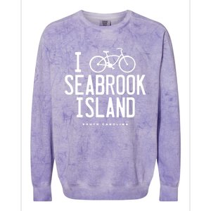 I Love Biking Graphic Seabrook Island South Carolina SC Colorblast Crewneck Sweatshirt