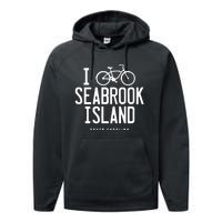 I Love Biking Graphic Seabrook Island South Carolina SC Performance Fleece Hoodie