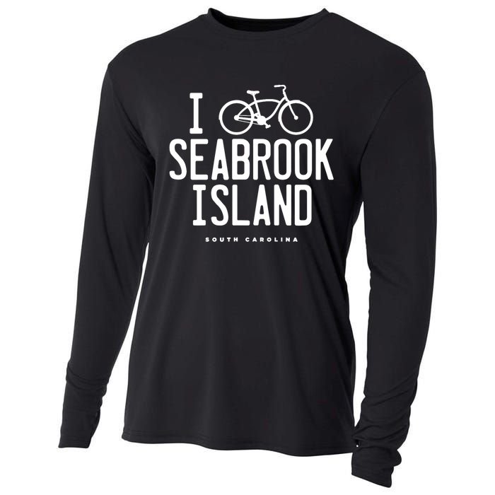 I Love Biking Graphic Seabrook Island South Carolina SC Cooling Performance Long Sleeve Crew