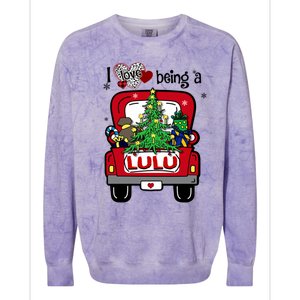 I Love Being A Lulu Tree Truck Happy Family New Christmas Cool Gift Colorblast Crewneck Sweatshirt