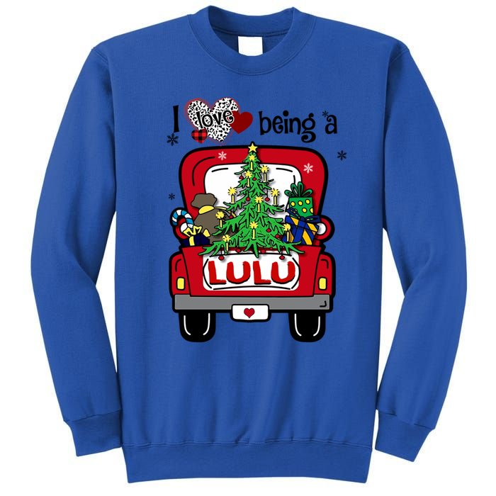 I Love Being A Lulu Tree Truck Happy Family New Christmas Cool Gift Sweatshirt