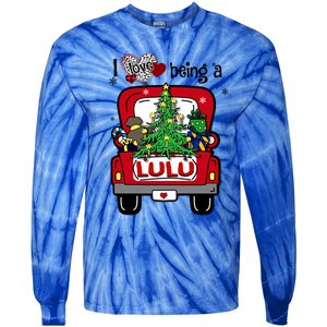 I Love Being A Lulu Tree Truck Happy Family New Christmas Cool Gift Tie-Dye Long Sleeve Shirt