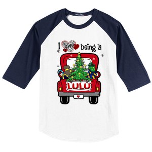 I Love Being A Lulu Tree Truck Happy Family New Christmas Cool Gift Baseball Sleeve Shirt