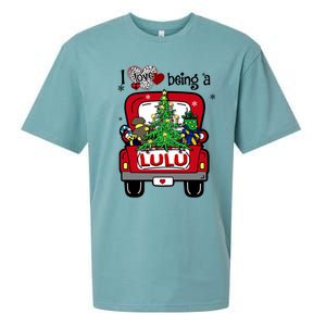 I Love Being A Lulu Tree Truck Happy Family New Christmas Cool Gift Sueded Cloud Jersey T-Shirt