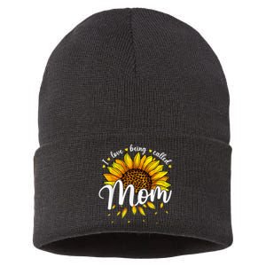 I Love being called Mom Cute Sunflower Wo Mothers Day Sustainable Knit Beanie