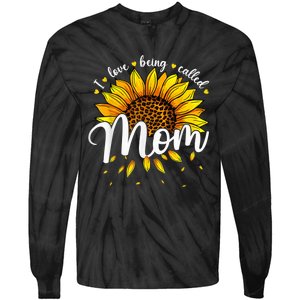 I Love being called Mom Cute Sunflower Wo Mothers Day Tie-Dye Long Sleeve Shirt