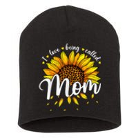 I Love being called Mom Cute Sunflower Wo Mothers Day Short Acrylic Beanie