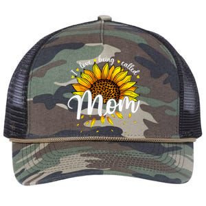 I Love being called Mom Cute Sunflower Wo Mothers Day Retro Rope Trucker Hat Cap