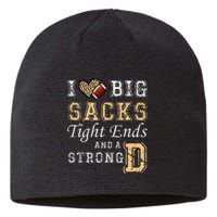 I Love Big Sacks Tight Ends And Strong D Heart Football Sustainable Beanie