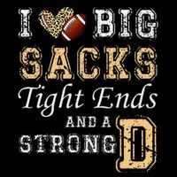 I Love Big Sacks Tight Ends And Strong D Heart Football Visor