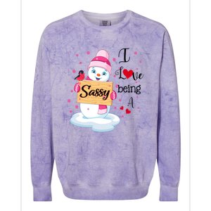 I Love Being A Sassy Snow Happy Family New Christmas Cool Gift Colorblast Crewneck Sweatshirt