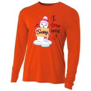 I Love Being A Sassy Snow Happy Family New Christmas Cool Gift Cooling Performance Long Sleeve Crew