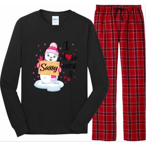 I Love Being A Sassy Snow Happy Family New Christmas Cool Gift Long Sleeve Pajama Set