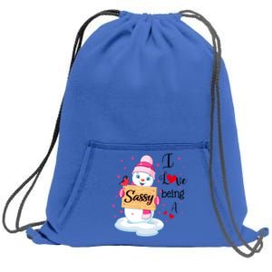 I Love Being A Sassy Snow Happy Family New Christmas Cool Gift Sweatshirt Cinch Pack Bag