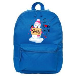 I Love Being A Sassy Snow Happy Family New Christmas Cool Gift 16 in Basic Backpack