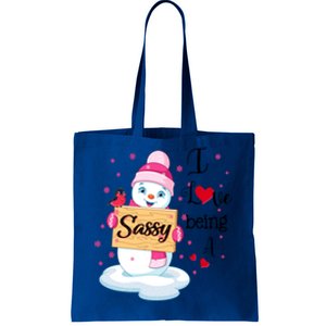 I Love Being A Sassy Snow Happy Family New Christmas Cool Gift Tote Bag