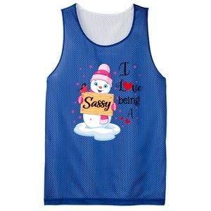 I Love Being A Sassy Snow Happy Family New Christmas Cool Gift Mesh Reversible Basketball Jersey Tank