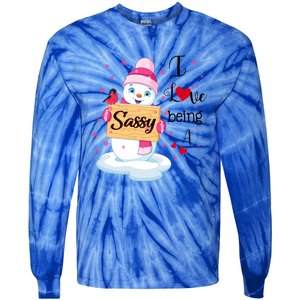 I Love Being A Sassy Snow Happy Family New Christmas Cool Gift Tie-Dye Long Sleeve Shirt