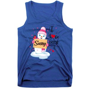 I Love Being A Sassy Snow Happy Family New Christmas Cool Gift Tank Top