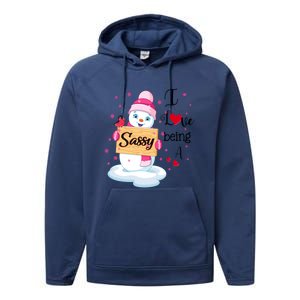 I Love Being A Sassy Snow Happy Family New Christmas Cool Gift Performance Fleece Hoodie