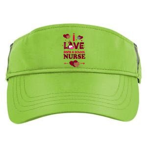 I Love Being A School Nurses Teacher Valentines Day Gnome Gift Adult Drive Performance Visor