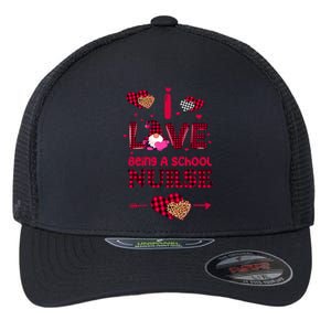 I Love Being A School Nurses Teacher Valentines Day Gnome Gift Flexfit Unipanel Trucker Cap