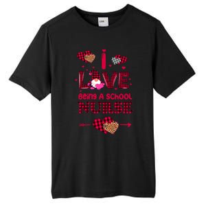 I Love Being A School Nurses Teacher Valentines Day Gnome Gift Tall Fusion ChromaSoft Performance T-Shirt