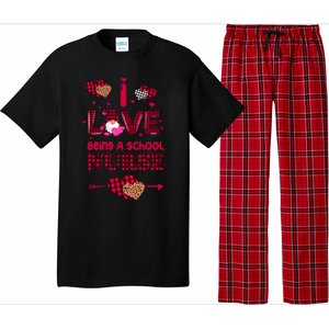 I Love Being A School Nurses Teacher Valentines Day Gnome Gift Pajama Set