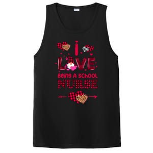 I Love Being A School Nurses Teacher Valentines Day Gnome Gift PosiCharge Competitor Tank