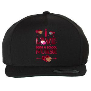 I Love Being A School Nurses Teacher Valentines Day Gnome Gift Wool Snapback Cap