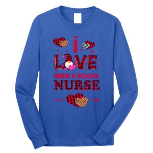 I Love Being A School Nurses Teacher Valentines Day Gnome Gift Long Sleeve Shirt