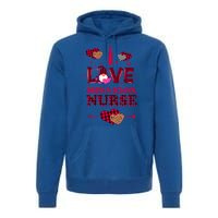 I Love Being A School Nurses Teacher Valentines Day Gnome Gift Premium Hoodie