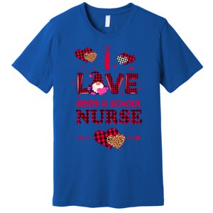 I Love Being A School Nurses Teacher Valentines Day Gnome Gift Premium T-Shirt