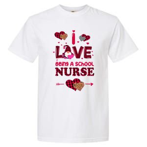 I Love Being A School Nurses Teacher Valentines Day Gnome Gift Garment-Dyed Heavyweight T-Shirt