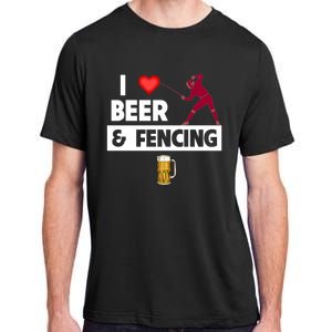 I Love Beer And Fencing Lunge Parry Sword Fighting Ing Gift Adult ChromaSoft Performance T-Shirt