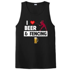 I Love Beer And Fencing Lunge Parry Sword Fighting Ing Gift PosiCharge Competitor Tank